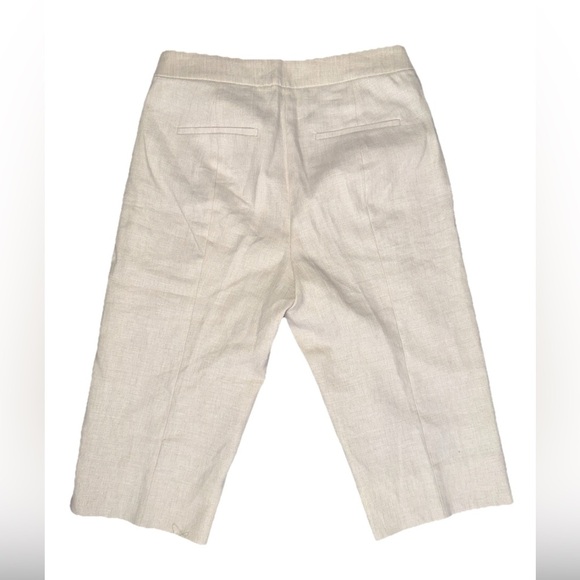 J Crew $118 'Kate' Woman's 6P Flax Capri Linen Blend Lined Tan Pant Summer - Picture 2 of 9
